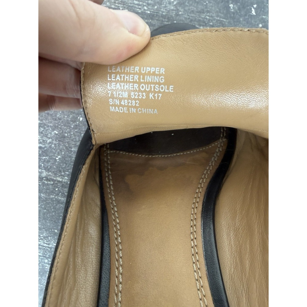 Tory Burch Amelia Backless Loafer Mule Flat Black Leather Size 7.5 M - Picture 2 of 11